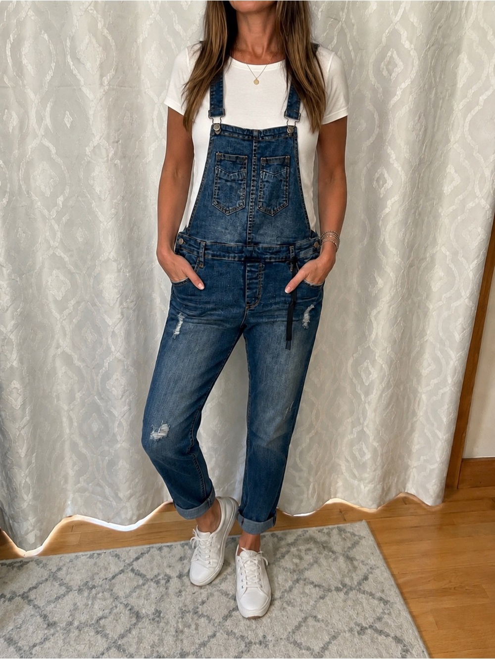 Klique B Boyfriend Distressed Denim overalls